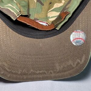 CHICAGO CUBS BASEBALL LEATHER STRAPBACK HAT ARMED FORCES‎ DAY CAMO CAP 47 BRAND